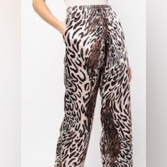 Jonathan Simkhai Wide Leg Animal Print Pants - Picture 3 of 3